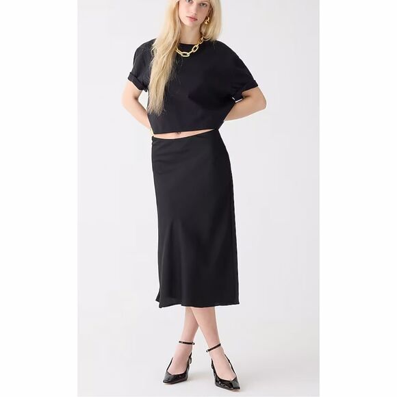 J. Crew Gwyneth slip skirt XL Black - Picture 1 of 6